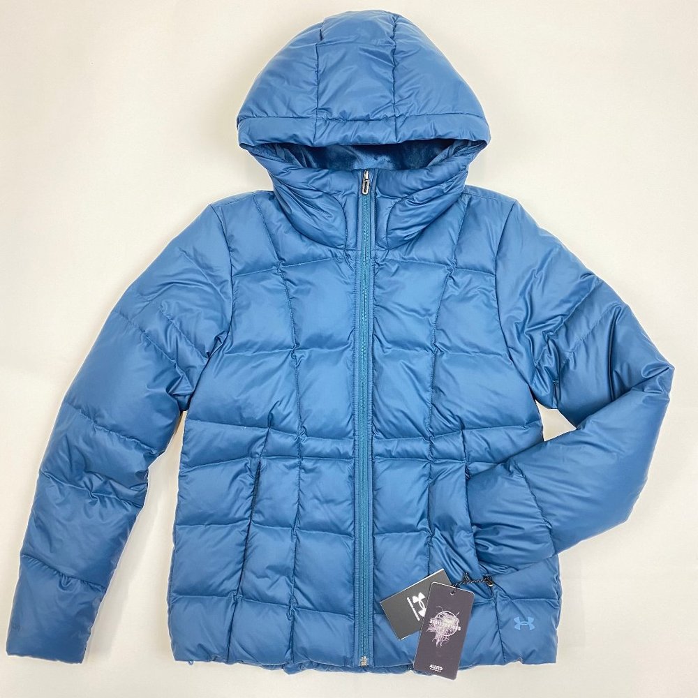Under Armour Women's 600 Down Hooded‎ Jacket Small Blue 1342814 sample